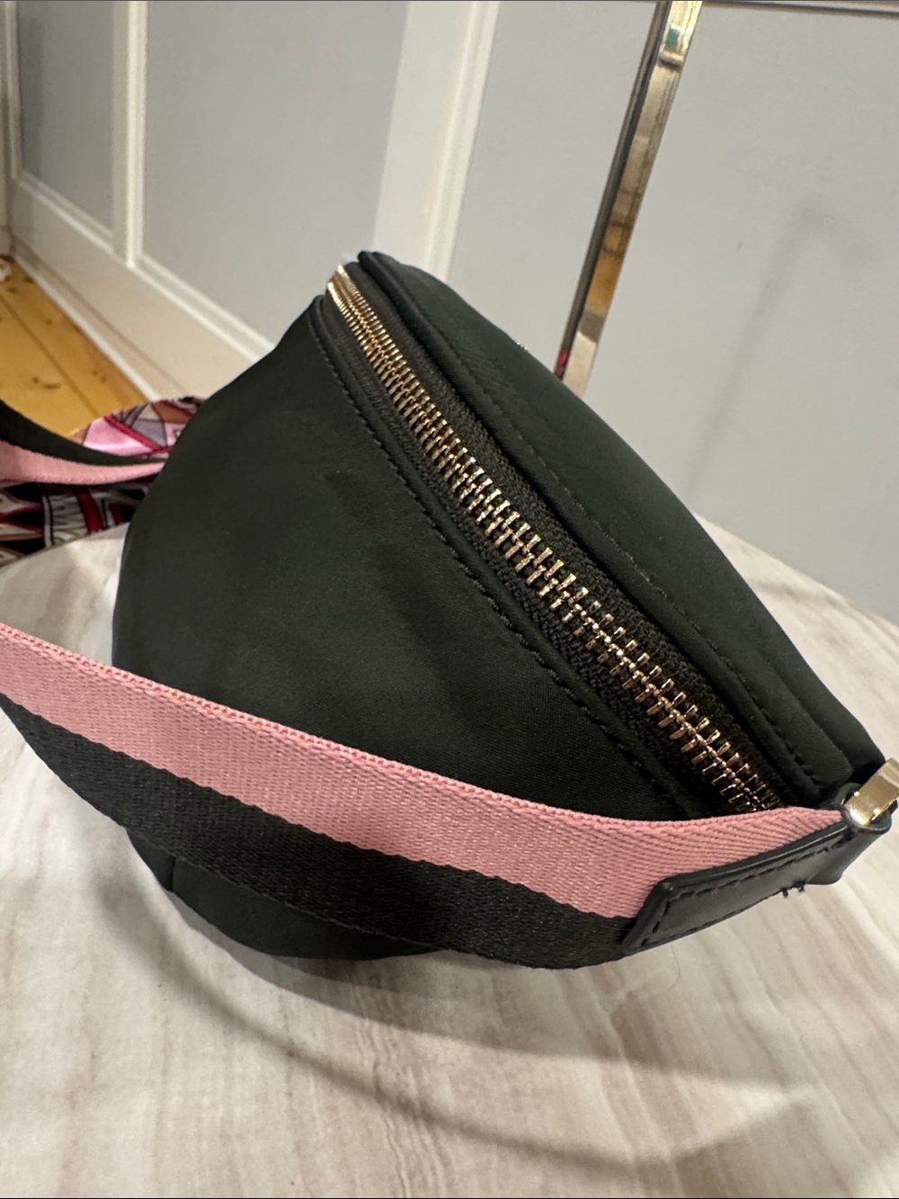 Kate Spade Bag Watson Lane Varsity Stripe Green Pink Betty Nylon Belt Bag - Picture 7 of 17